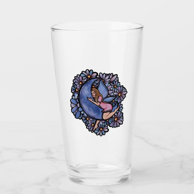 Purple Flower Moon Fairy                           Glass (Front)