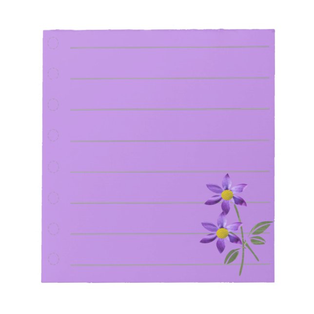 Purple Flower Notepad: Notepad (Front)