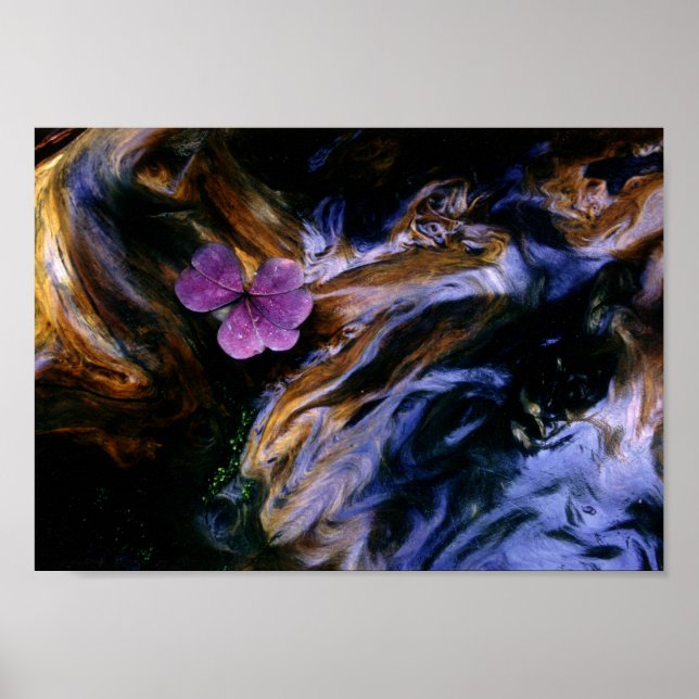 Purple Flower on Redwood Burl Poster (Front)
