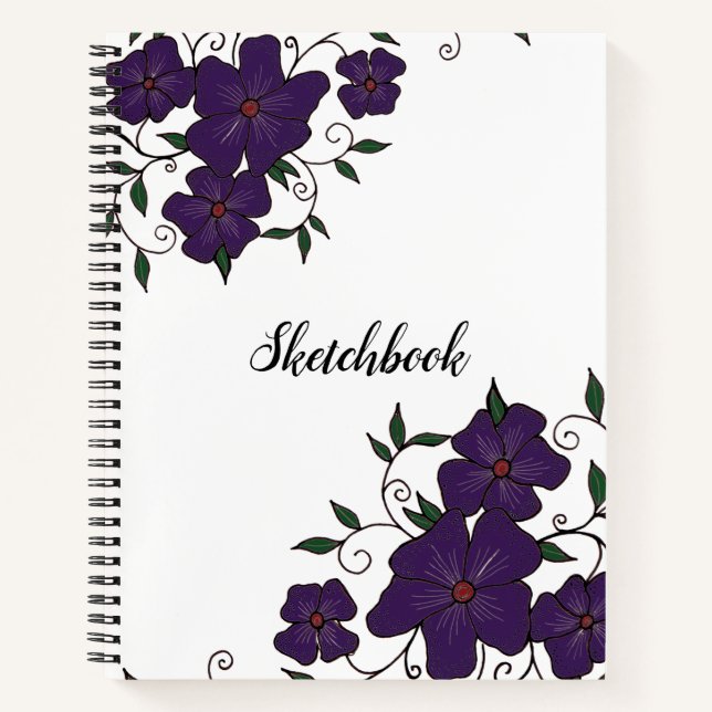 Purple Flower Ornaments Notebook (Front)