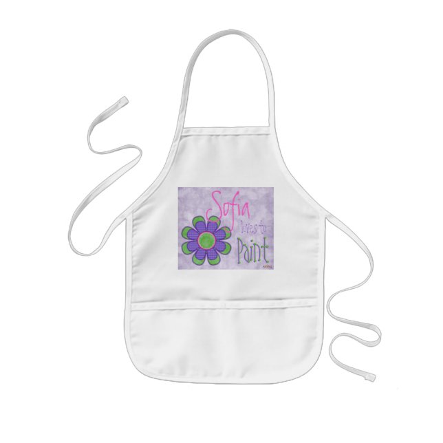 Purple Flower Painting Apron (Front)