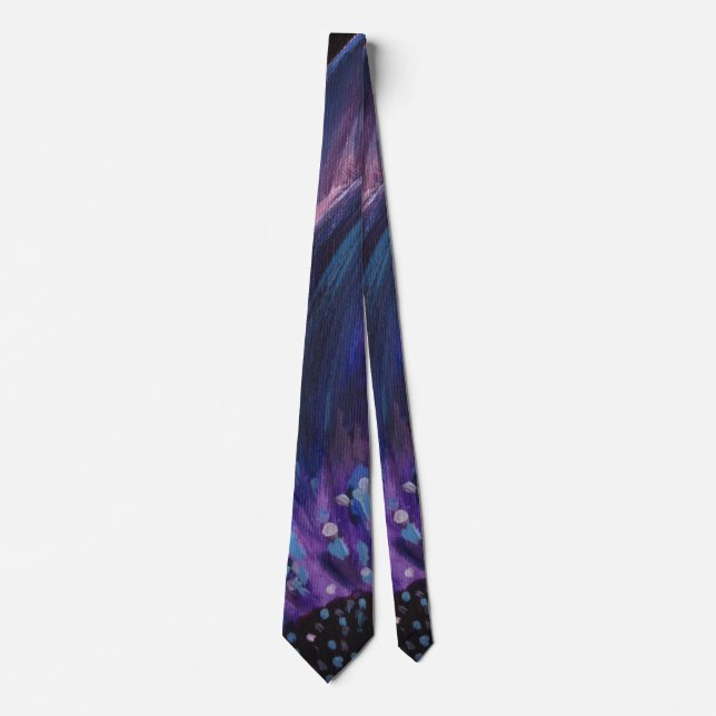 Purple Flower Painting Tie (Front)
