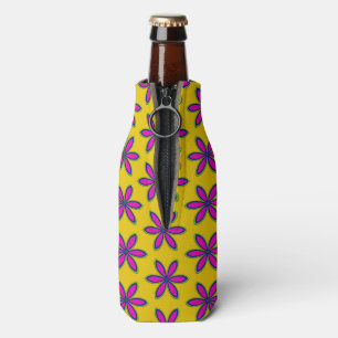 Purple Flower Patch Bottle Cooler