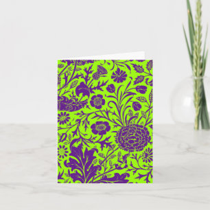 Purple Flower  Pattern Blank Notecards
