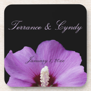 Purple Flower Personal Wedding Coaster