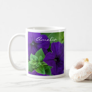 Purple Flower Photo Bible Verse Positive Thinking Coffee Mug