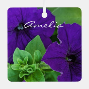 Purple Flower Photo Bible Verse Positive Thinking Metal Tree Decoration