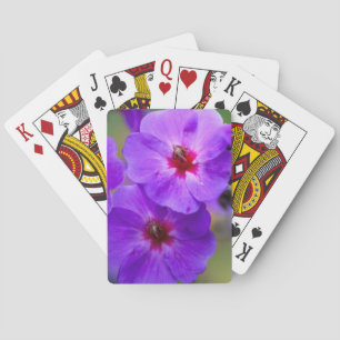 Purple flower playing cards