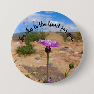 Purple Flower Positive Botanical 7.5 Cm Round Badge