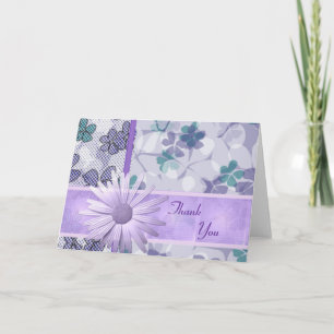 Purple flower print happy anniversary card