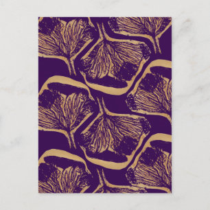 Purple flower print postcard