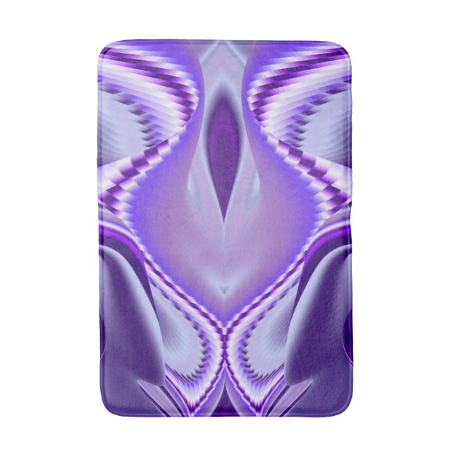 Purple Flower Rainbow Dreams Bath Mat (Front Vertical)