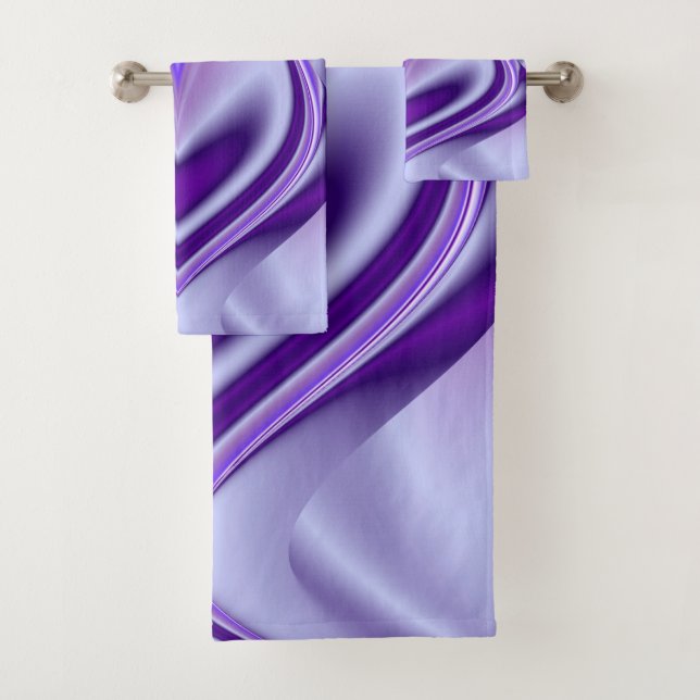 Purple Flower Rainbow Dreams Bath Towel Set (Insitu)