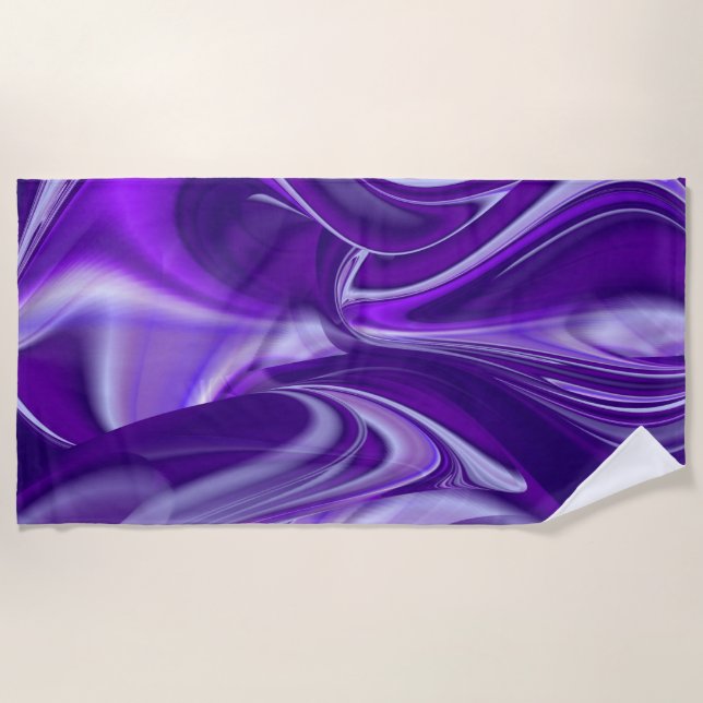 Purple Flower Rainbow Dreams Beach Towel (Front)