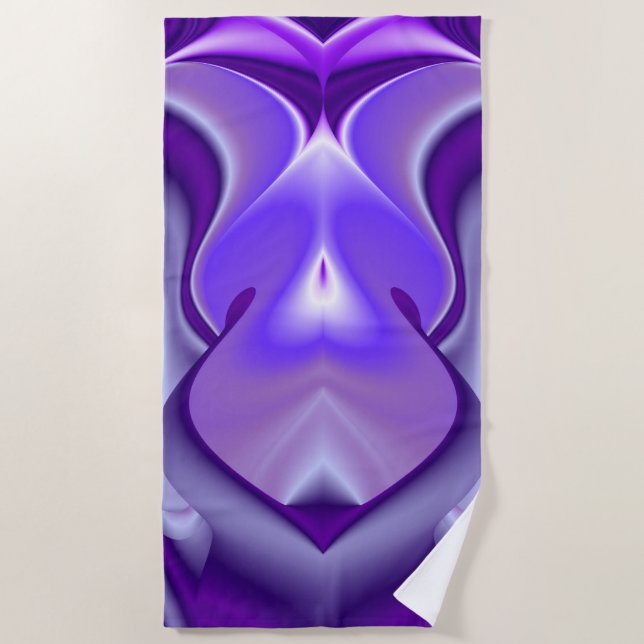 Purple Flower Rainbow Dreams Beach Towel (Front)