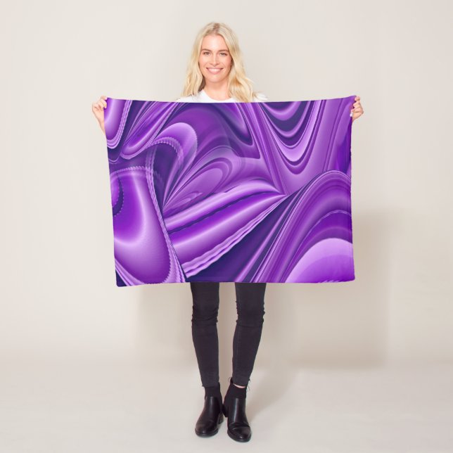 Purple Flower Rainbow Dreams Fleece Blanket (In Situ)