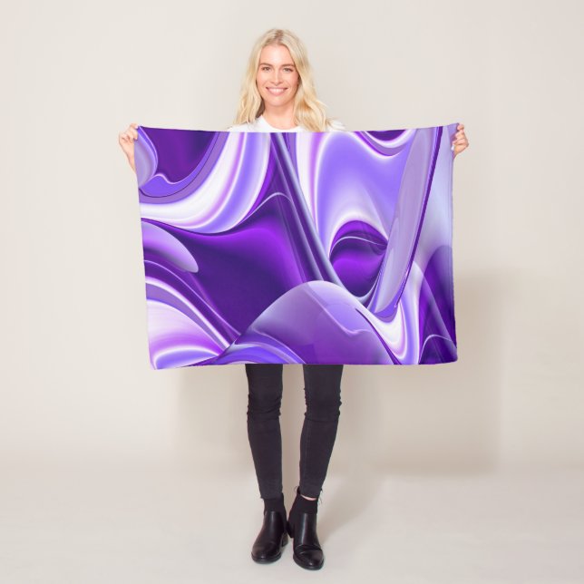 Purple Flower Rainbow Dreams Fleece Blanket (In Situ)