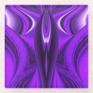 Purple Flower Rainbow Dreams Glass Coaster