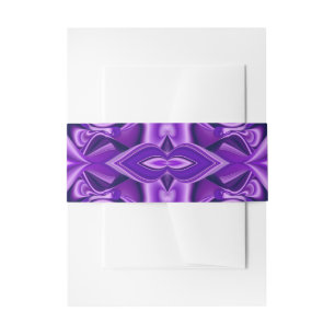Purple Flower Rainbow Dreams Invitation Belly Band