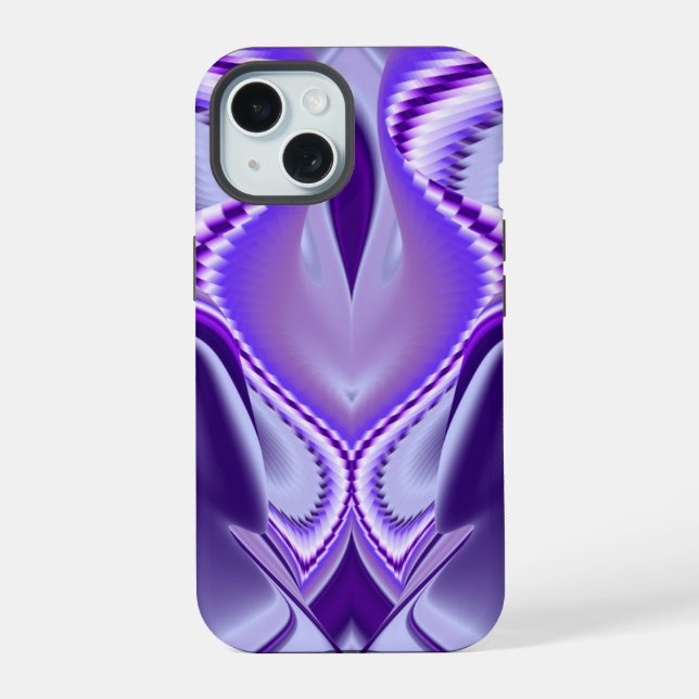 Purple Flower Rainbow Dreams iPhone 15 Case (Back)