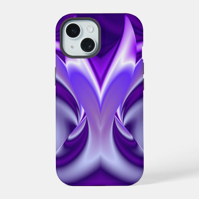 Purple Flower Rainbow Dreams iPhone 15 Case (Back)