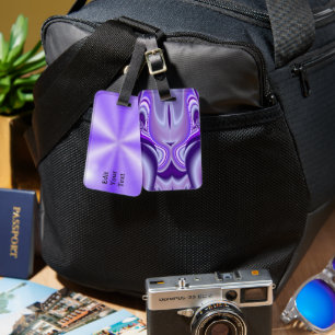 Purple Flower Rainbow Dreams Luggage Tag