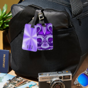 Purple Flower Rainbow Dreams Luggage Tag