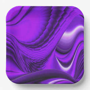 Purple Flower Rainbow Dreams Paper Plate