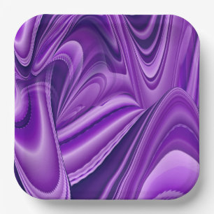 Purple Flower Rainbow Dreams Paper Plate