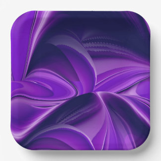 Purple Flower Rainbow Dreams Paper Plate
