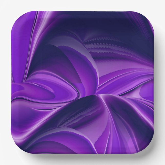Purple Flower Rainbow Dreams Paper Plate (Front)