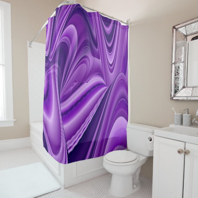 Purple Flower Rainbow Dreams Shower Curtain (In Situ)
