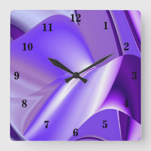 Purple Flower Rainbow Dreams Square Wall Clock