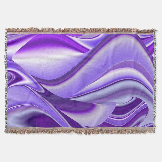 Purple Flower Rainbow Dreams Throw Blanket (Front)