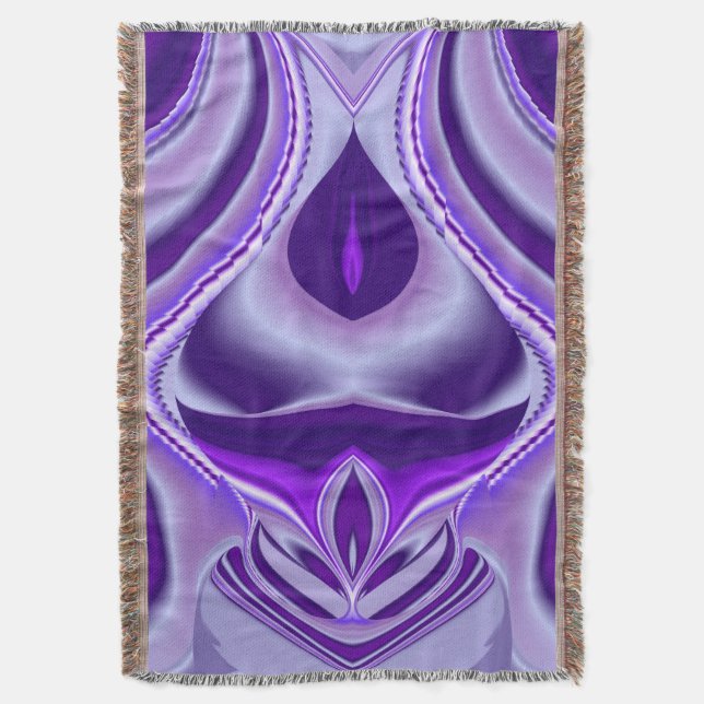 Purple Flower Rainbow Dreams Throw Blanket (Front Vertical)