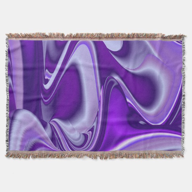 Purple Flower Rainbow Dreams Throw Blanket (Front)