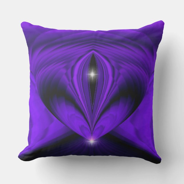 Purple Flower Rainbow Dreams, Two Stars Cushion (Front)