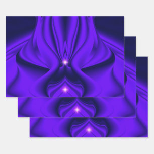 Purple Flower Rainbow Dreams , Two Stars Wrapping Paper Sheet