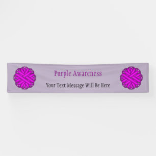 Purple Flower Ribbon Banner