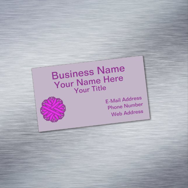 Purple Flower Ribbon by Kenneth Yoncich Magnetic Business Card (In Situ)