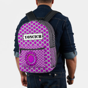 Purple Flower Ribbon by Kenneth Yoncich Printed Backpack