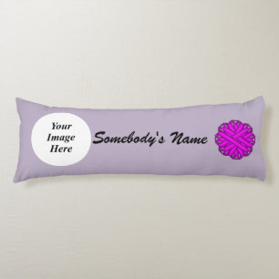 Purple Flower Ribbon Template by Kenneth Yoncich Body Cushion