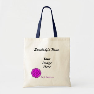 Purple Flower Ribbon Template by Kenneth Yoncich Tote Bag