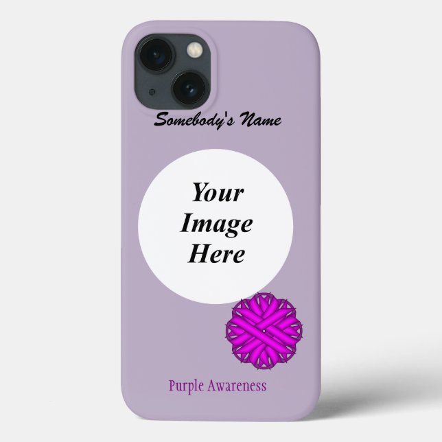 Purple Flower Ribbon Tmpl by Kenneth Yoncich Case-Mate iPhone Case (Back)