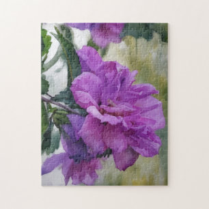 Purple Flower Rose of Sharon Art Puzzle
