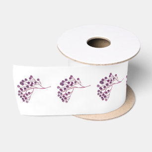 Purple Flower Satin Ribbon