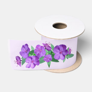 Purple Flower Satin Ribbon