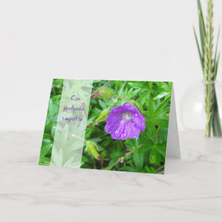 Purple Flower simpatía from me Card