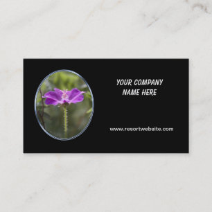 purple flower simple,eleant black business card. card