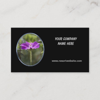 purple flower simple,eleant black business card. card